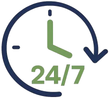 24/7 round-the-clock customer support and availability for EasyTax online tax filing services.