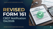Featured image showing Revised Form 161 under CBDT Notification 134/2026 for income-tax penalty waiver in India.