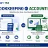 Infographic comparing bookkeeping and accounting services, explaining transaction recording, financial reporting, and which service businesses need for effective financial management