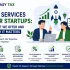 Infographic explaining CA services for startups, including business registration, accounting and bookkeeping, GST compliance, income tax and TDS compliance, financial planning, fundraising support, and startup advisory services for business growth